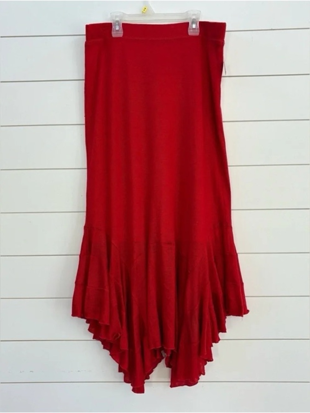 Red Women's Asymmetric Flounce Skirt